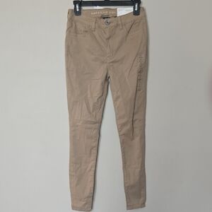 School Uniform American Eagle Outfitters Skinny Jeans in Beige/Tan